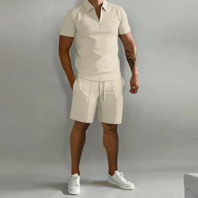 Tropical Polo Shirt and Shorts Set