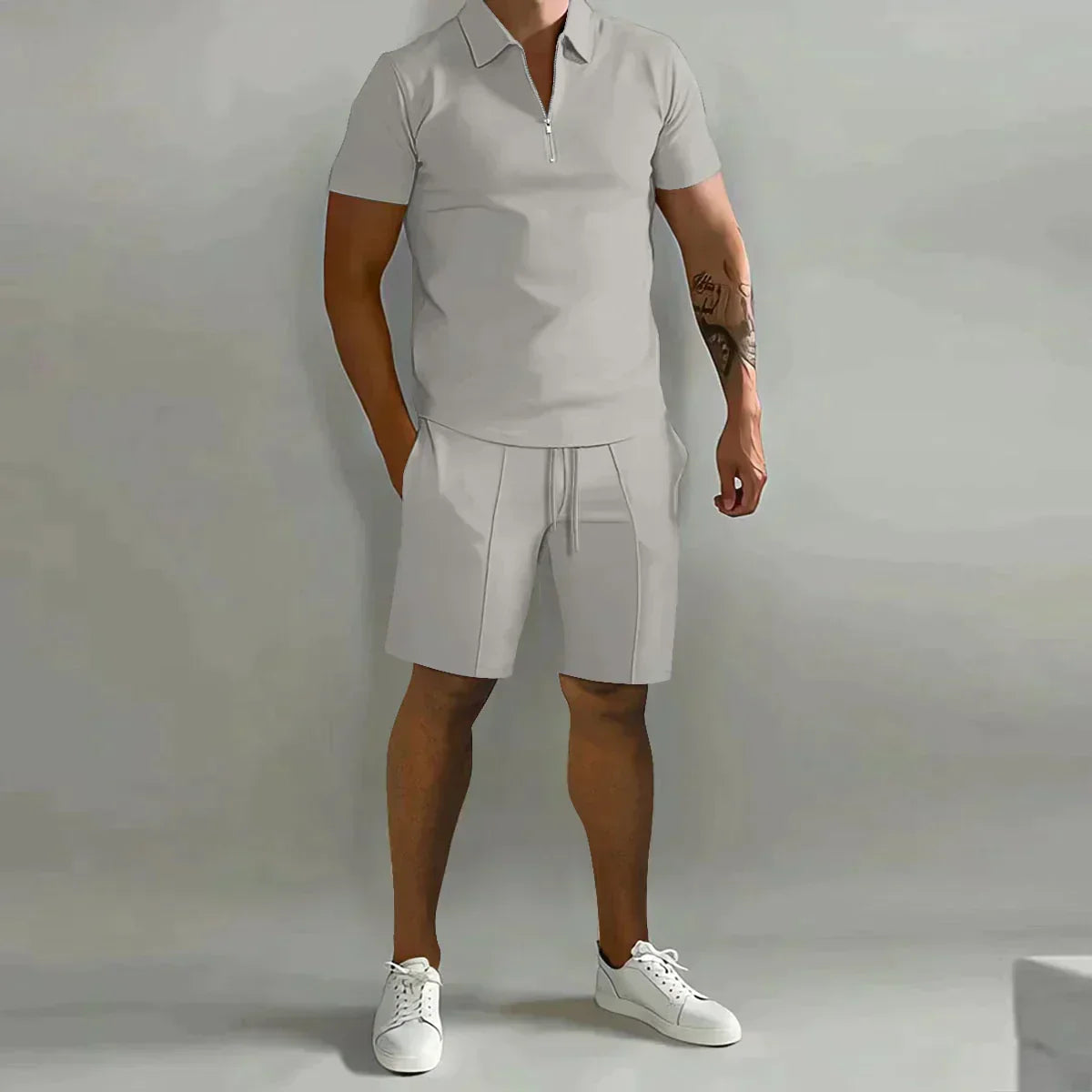 Tropical Polo Shirt and Shorts Set